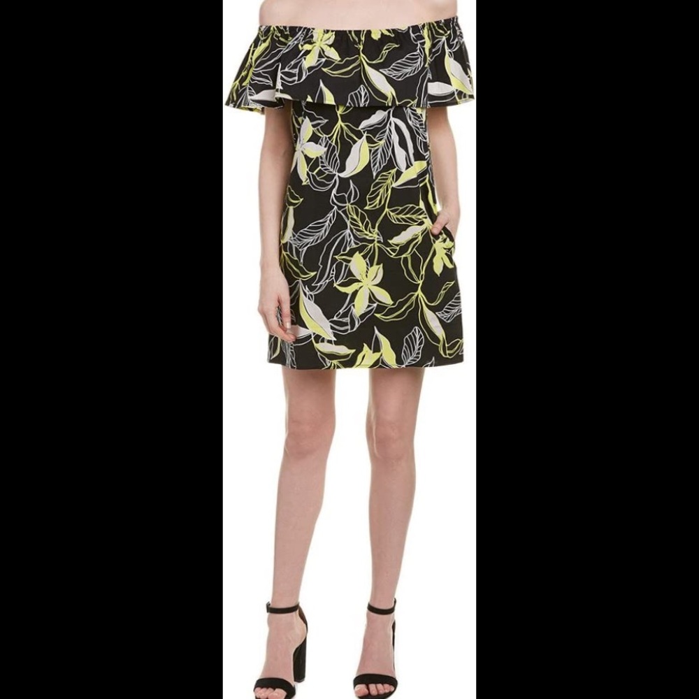 Splendid black & yellow floral off the shoulder summer dress. Size M. Perfect!